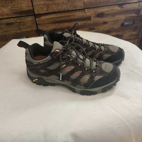 Merrell Sz 9 Men's Moab Hiking Shoes Brown Grey Gorpcore Outdoor Trailcore - Picture 3 of 16